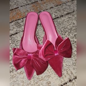 Pink velvet shoe